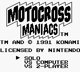 Motocross Maniacs (Europe) Title Screen